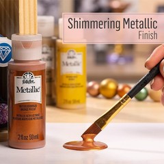 2 oz Non-Toxic Metallic Acrylic Paint in Sahara Gold – Ideal for All Surfaces