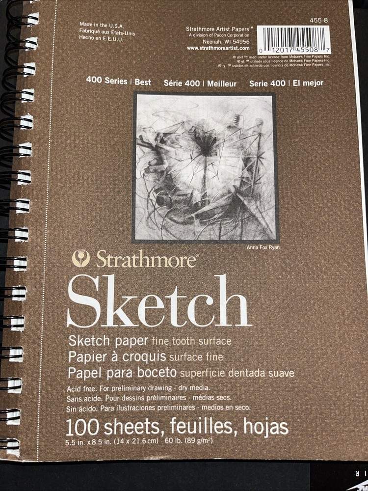 Strathmore 400 Series Sketch Pad, 5.5×8.5 inch, White Sheets – Artist Sketchbook