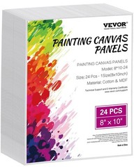 VEVOR 24-Pack 8×10″ White Canvas Boards for Painting Acrylic Oil Art