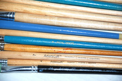 Art Paint Brushes Mixed Flats Artist Loft Grumbacher Royal Taklon Dana 41 Lot