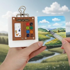 Portable Watercolor Travel Set Mini Paint Palette Artist Kit