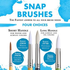 3pc Paintbrush Set Snap Series White Handle Art Brushes Set