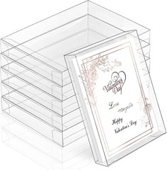 Clear Plastic Greeting Card Storage Box – 100 Pcs – 5.39 x 7.36 x 1 Inches