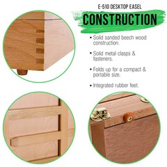 U.S. Art Supply Solana Adjustable Wood Standard Size, Natural Finish