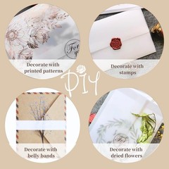 200 PCS PreFolded Vellum Jackets Fits 5×7 Inch Invitations With Belly Band
