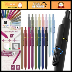 16 Pcs Colorful Gel Pens Set – 0.7MM Smooth Writing, Quick Drying, Perfect for J
