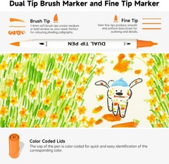 Fine & Brush Tip Markers in Portable Case – 105 Colors
