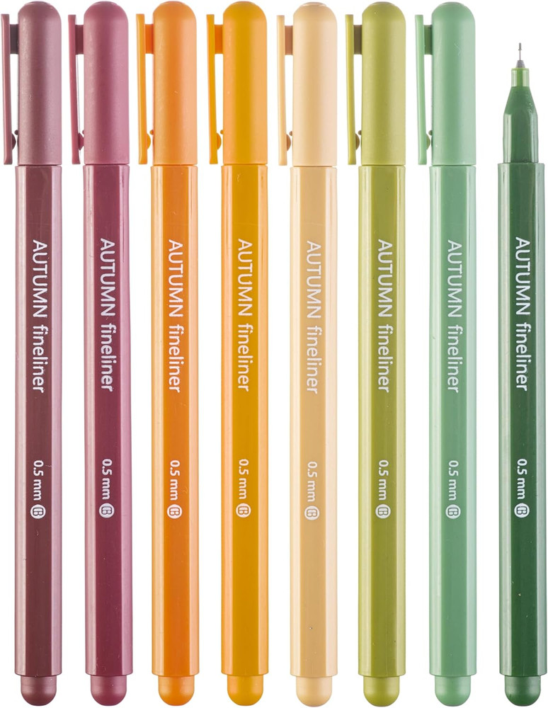 Fine Tip Pens, 8 Bible Pens No Bleed Through, Assorted Colors, 0.5Mm Fine Point