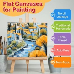 ESRICH Small Canvases for Painting 6×6 inch, 12 Pack 6x6in 12pack, White