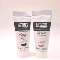 2 PC LIQUITEX HEAVY BODY ACRYLIC PAINT 0.74fl IRIDESCENT ROSE PTHALOCYANINE BLUE