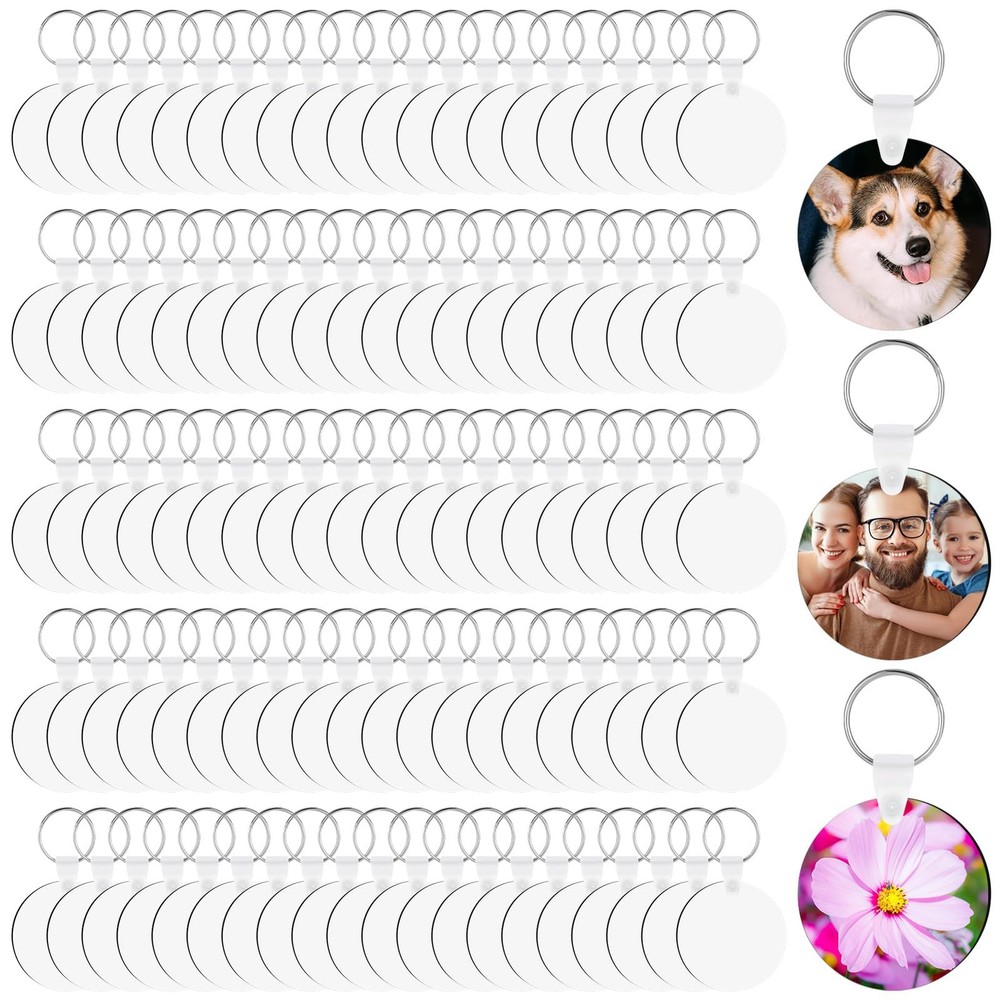 300 Pcs Sublimation Keychain Blanks Bulk Double Side Heat Transfer Sublimatio…