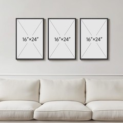 Framed Green Abstract Wall Art Bedroom, 3 Piece Botanical Modern Minimalist C…