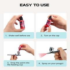 22 Colors Airbrush Paint Set 2 Thinner Acrylic Wood Ready To Spray 20ml