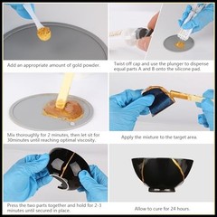 Kintsugi Repair Kit – 4 Colors, Food Safe Gold Glue for Ceramics, Glass & Potter