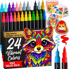 ARTISTRO 24 Acrylic Paint Markers – 1 Count (Pack of 24), Multicolor