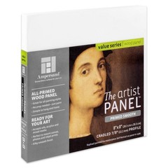 Wood Gesso Artist Painting Panel Primed Smooth 8×8 Inch 7/8 Inch Cradled