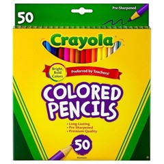 Crayola Colouring Pencils 50 Bright Bold Colours – 50 Pack – Pre-sharpened