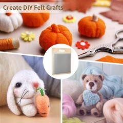 4 PCS Wool Blending Board Set Wooden Carding Brush 2 Sticks Felted Carder