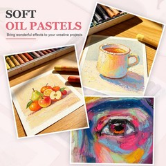 Soft Oil Pastels, 20 Pcs Tangerine Oil Pastel Art Supplies with Crayon Holder