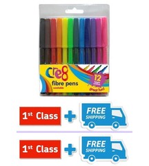 12PK Colouring Fibre Pen Washable Multicolour Child Kid Drawing Art Tip Painting