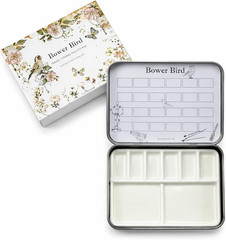 Travel Watercolor Palette,Portable Ceramic Palette 6 Well,Empty Paint Palette,Sm