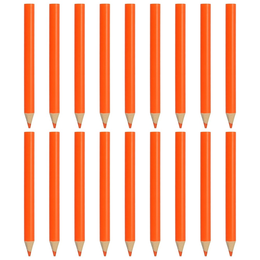 18 PCS Orange Short Oil Based Wooden Colored Pencils For Artists Drawing