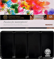 Professional Half Pan Size Water Colors Set in Tin Case/Integral Mixing Palette