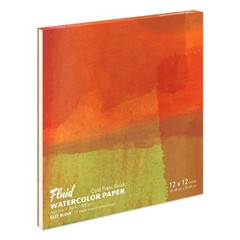 Fluid Watercolor Paper Block 140 lb/300 GSM Cold Press 12×12 In 15 Sheets