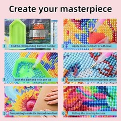 AuraTile Healing Black Cat Diamond Art Kit for Adults and Beginners, 5D KM883-1