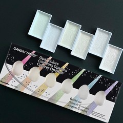Kuretake GANSAI TAMBI OPAL COLORS, 6 2.65 Ounce (Pack of 1), 6 colors set
