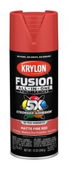 Krylon Fusion All-In-One Adhesive Spray Paint 12 Ounce (Pack of 1), Fire Red