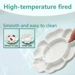 Porcelain Watercolor Palette Ceramic Artist Paint Mixing Tray Gouache Acrylic