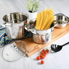 Oster Sangerfield 5-Quart Stainless Steel Pasta Pot Set with Steamer Basket a…