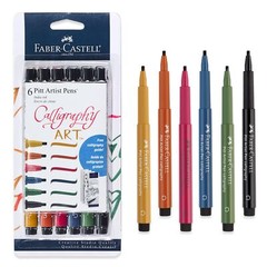 6 PCS Calligraphy Pitt Artist Pens Multicolor Set for Lettering & Drawing