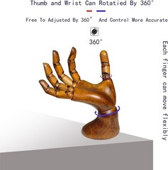 Wooden Right Hand Mannequin Antique Finish Art Drawing Nail Display Model Male X