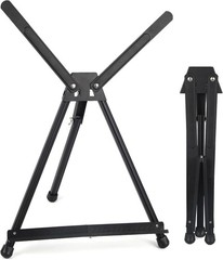 Falling in Art Aluminum 15″ to 21″ Tabletop Easel Display, Black Tripod BLACK