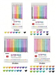 8 Colors Glitter Gel Pens Set – Glow in Dark Metallic & Highlighter Pens-UK