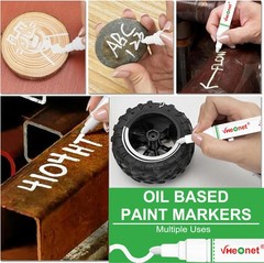 Paint Markers,4 Colors Oil-Based Waterproof Quick Dry Permanent Paint Pens fo…