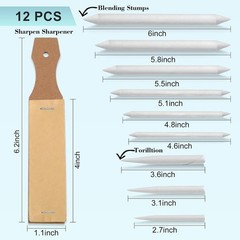 Jeimier 12 Pcs Blending Stumps for Drawing, Tortillions Sticks for…