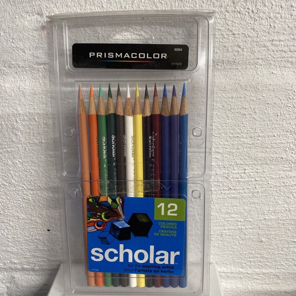 Prismacolor 12 Colored Pencils Blendable Smooth Coverage Scholar New Sealed!!