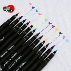12Pc Fabric Markers Permanent Assorted Color Paint Pen for Clothes Shirts