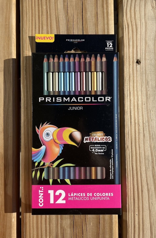 Prismacolor Junior Metallic Assorted Color Pencils 12 Count New In Box