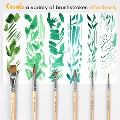 Kolinsky Sable Watercolor Paint Brushes Professional Pointed Round Oval 6 PCS