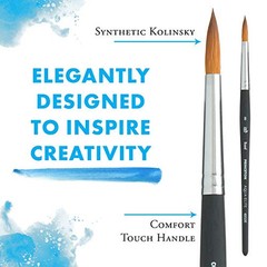 Aqua Elite, Series 4850, Synthetic Kolinsky Watercolor Paint Brush,Round, 8