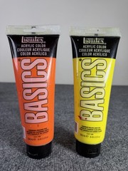 Liquitex Basics Acrylic Paint Lot 6 Artist Colors Mixed Media Used