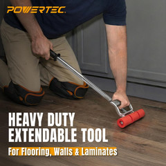 POWERTEC Extendable Floor and Wall Roller for 17″-27″ Extendable, Silver/Red