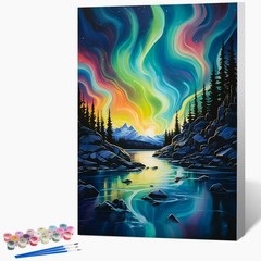Framed Paint by Numbers Kit for Adults Beginner 8×12 Inch, Starry Night Adult