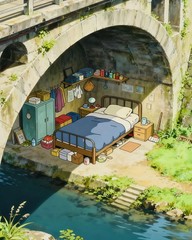 JYXSJYYD Paint by Numbers Kit for Adults Beginner,Bridge Hole House PB387-1