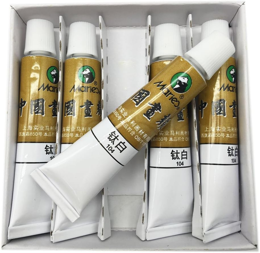 ‘S Big Size Chinese Painting Color Tubes Watercolor Drawing 12Ml*5Pcs Titanium W