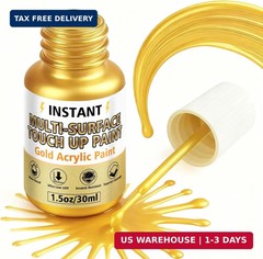Gold Leaf Paint, Gold Paint for Metal and Wood – Rich Metallic Shine, Fast Dryin